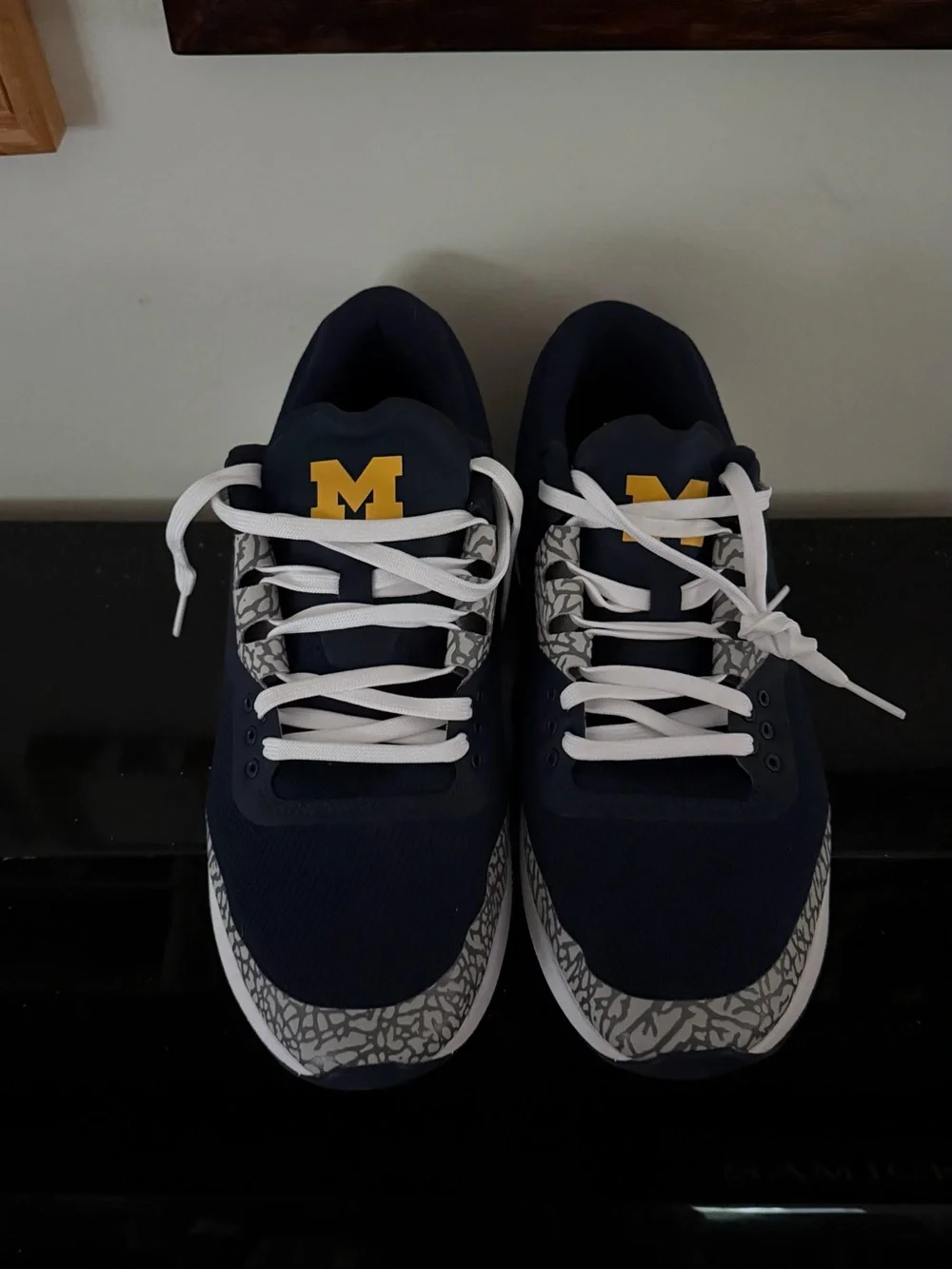 Jordan 88 Racer “University of Michigan” Navy, White & Yellow Casual Sneakers